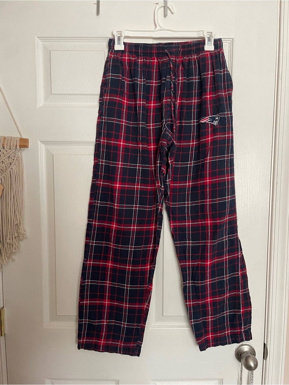 New England Patriots Plaid Flannel Lounge Pants size Small - Navy & Red